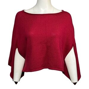 Cop Copine Dyson Shoulder Cover Vibrant Red Poncho Top Crop Sweater Size Small